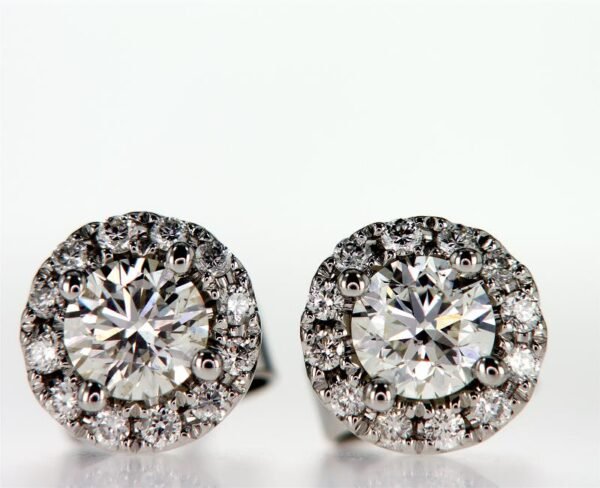 Round Halo Earrings
