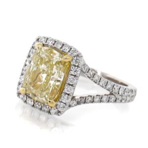 Colored Diamond Halo Ring