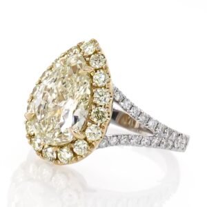 Colored Diamond Halo Ring Mounting