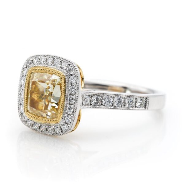 Colored Diamond Halo Ring