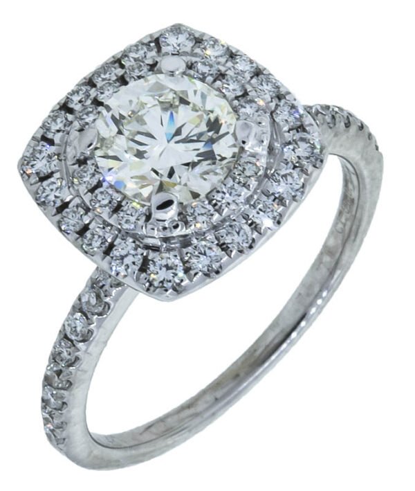 CU Shaped Double Halo Ring