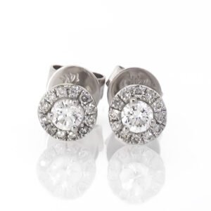 Round Halo Earrings