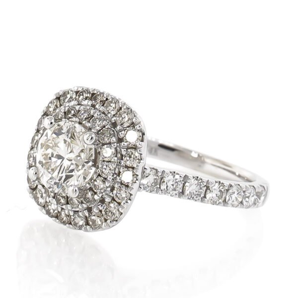 CU Shaped Double Halo Ring