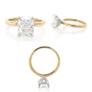 Two-Tone Hidden Halo Ring