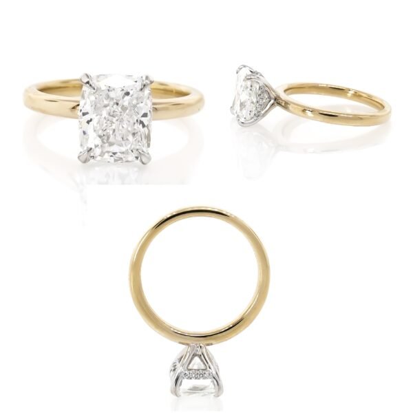Two-Tone Hidden Halo Ring