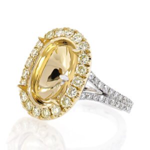 Colored Diamond Halo Ring Mounting