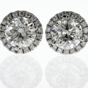 Round Halo Earrings