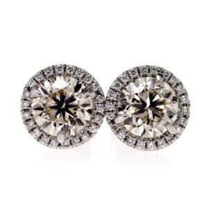 Round Halo Earrings