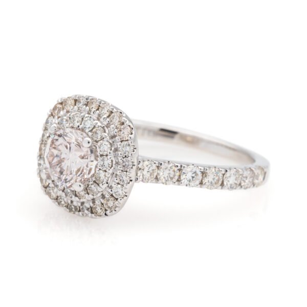 CU Shaped Double Halo Ring