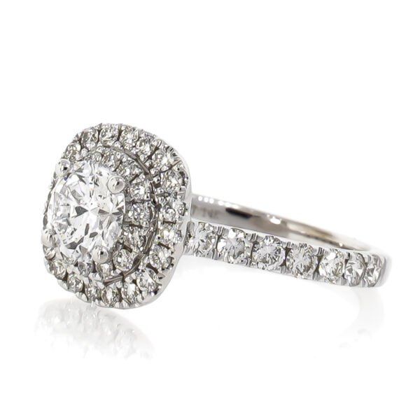 CU Shaped Double Halo Ring
