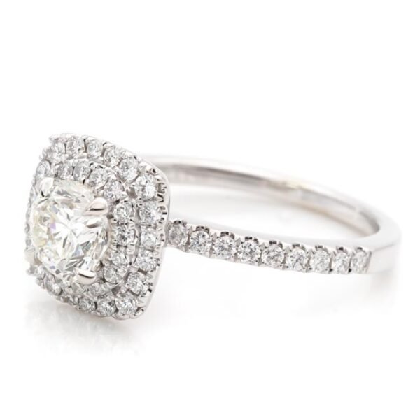 CU Shaped Double Halo Ring