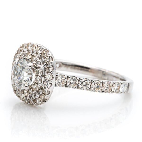 CU Shaped Double Halo Ring