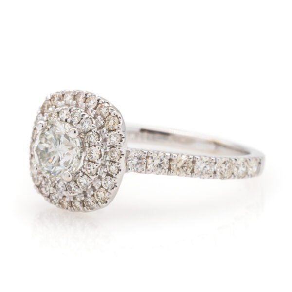 CU Shaped Double Halo Ring