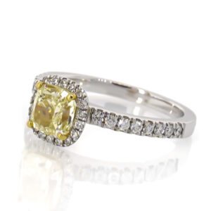 Colored Diamond Halo Ring