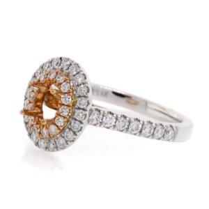 Fancy Shape Double Halo Ring Mounting