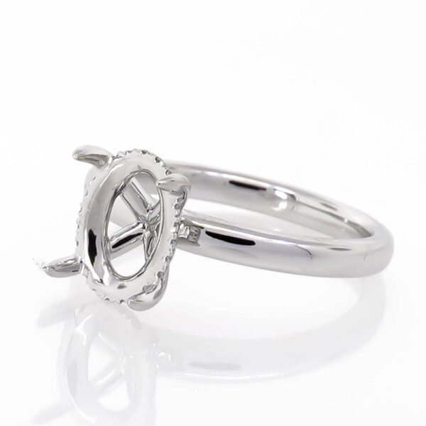 Fancy Shape Hidden Halo Ring Mounting
