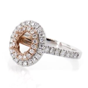 Fancy Shape Double Halo Ring Mounting