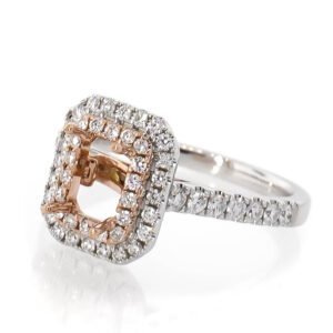 Fancy Shape Double Halo Ring Mounting