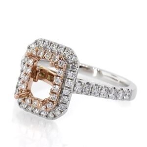 Fancy Shape Double Halo Ring Mounting