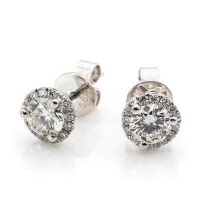 Round Halo Earrings