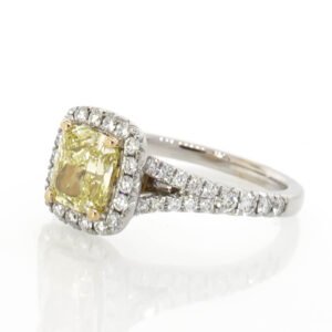 Colored Diamond Halo Ring