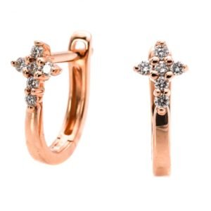 Cross Huggie Hoop Earrings