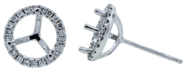 Round Halo Earrings Mounting
