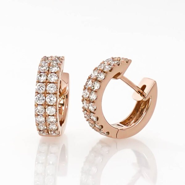 2 Row Huggie Hoop Earrings
