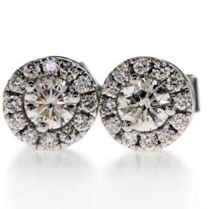 Round Halo Earrings