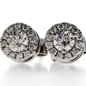 Round Halo Earrings