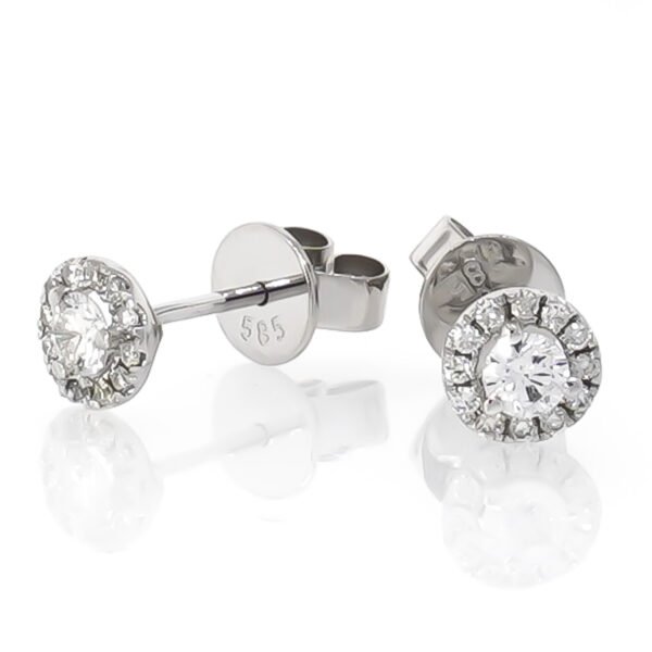 Round Halo Earrings