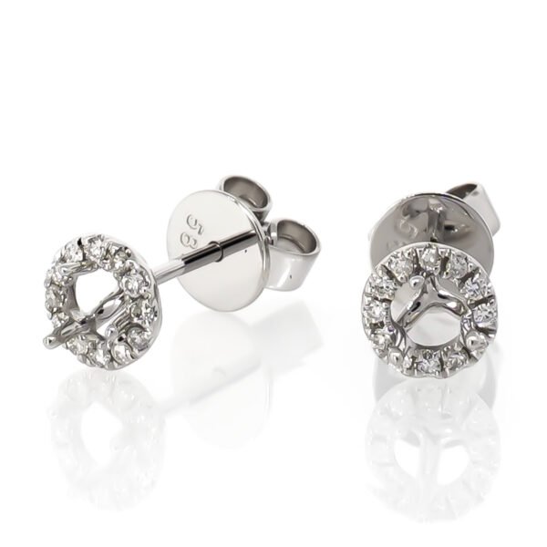 Round Halo Earrings Mounting
