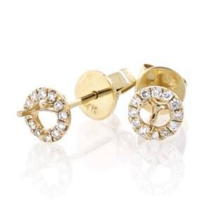 Round Halo Earrings Mounting