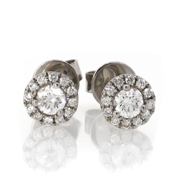 Round Halo Earrings
