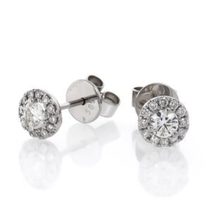 Round Halo Earrings