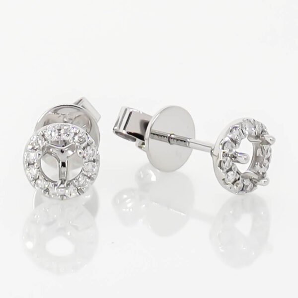Round Halo Earrings Mounting