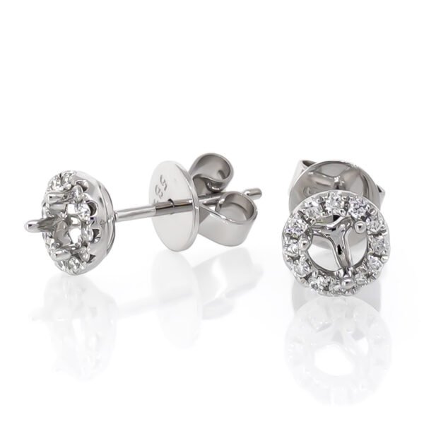 Round Halo Earrings Mounting