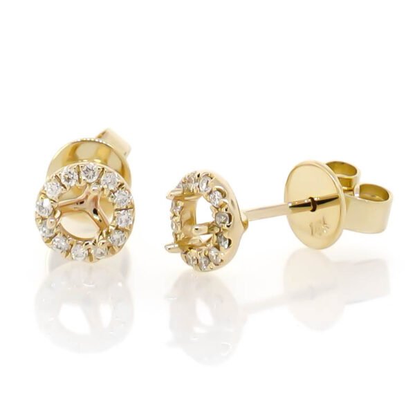 Round Halo Earrings Mounting