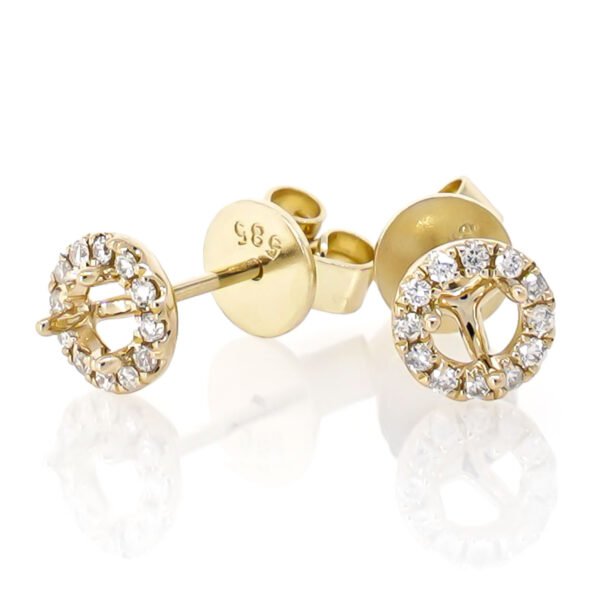 Round Halo Earrings Mounting