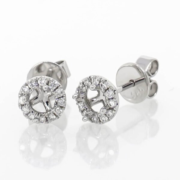 Round Halo Earrings Mounting