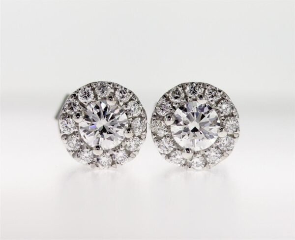 Round Halo Earrings