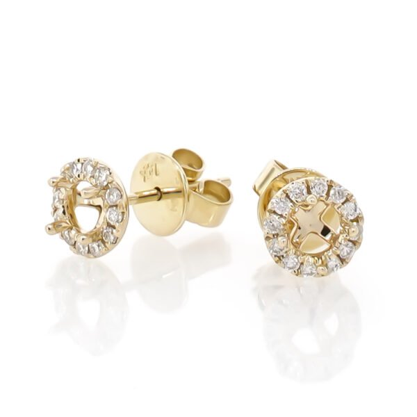 Round Halo Earrings Mounting