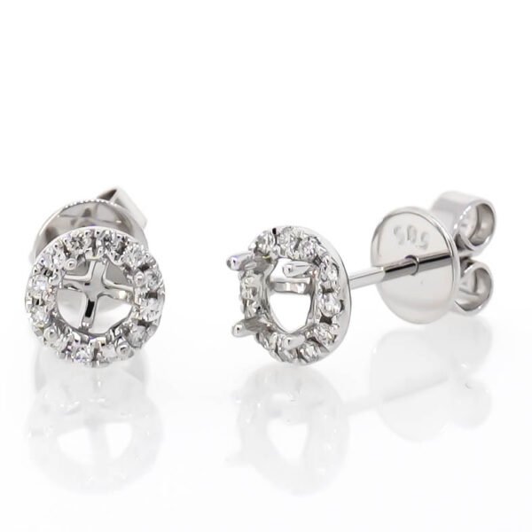 Round Halo Earrings Mounting