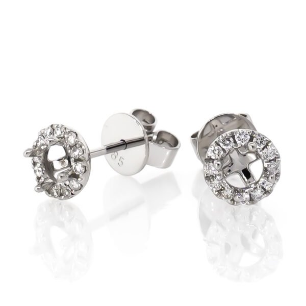Round Halo Earrings Mounting