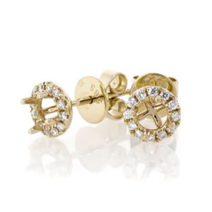 Round Halo Earrings Mounting