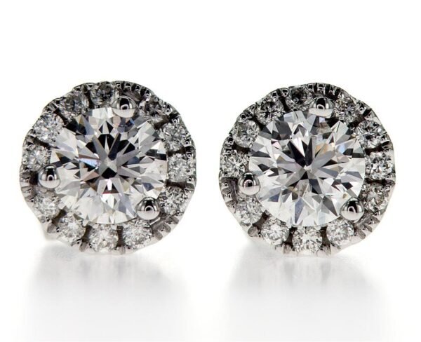 Round Halo Earrings