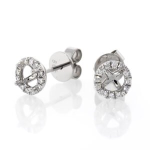 Round Halo Earrings Mounting