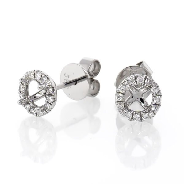 Round Halo Earrings Mounting