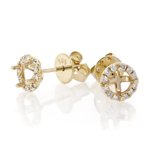 Round Halo Earrings Mounting
