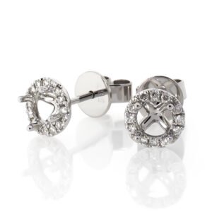 Round Halo Earrings Mounting